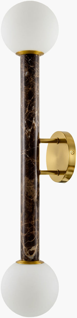 Surya Marzia Vertical Metal Stone Wall Sconce Arts and Crafts Accent Light for Entryways MZI-021