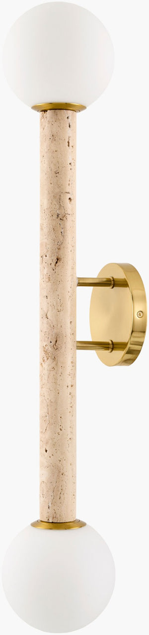 Surya Marzia Arts and Crafts Metal Stone Wall Sconce Tall Ambient Light for Entryways MZI-023