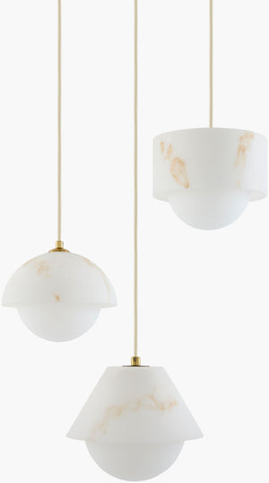 Surya Marzia Linear Farmhouse Chandelier Rustic Polystyrene Fixture for Dining Rooms MZI-031