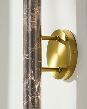 Surya Marzia Vertical Metal Stone Wall Sconce Arts and Crafts Accent Light for Entryways MZI-021
