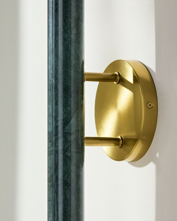 Surya Marzia Arts and Crafts Metal Stone Wall Sconce Tall Column Form for Entryways MZI-022