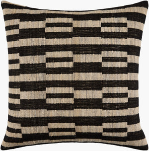 Surya Marzano Silk Cotton Blend Square Throw Pillow Handcrafted Luxe Accent for Sofa MZN001-2222D