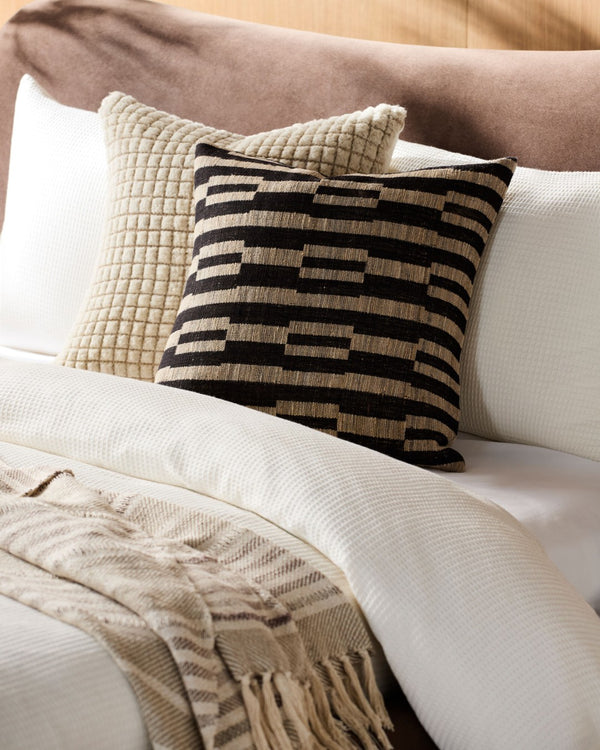 Surya Marzano Handcrafted Silk Cotton Blend Square Throw Pillow for Sofas and Accent Chairs MZN001-1818P