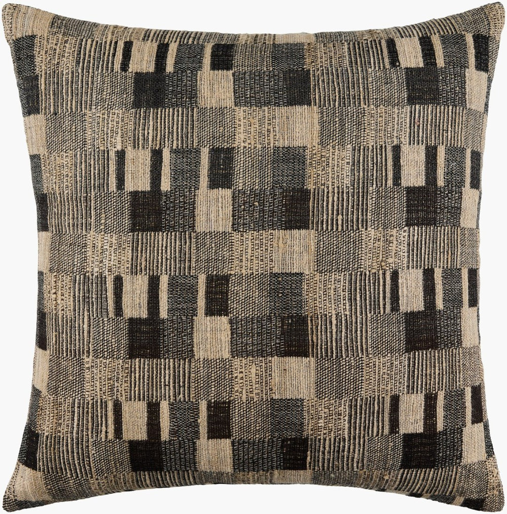 Surya Marzano Handcrafted Cotton Silk Blend Square Accent Pillow for Sofas and Beds MZN003-1818