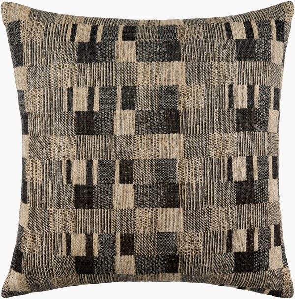 Surya Marzano Handcrafted Cotton Silk Blend Square Accent Pillow Indian Textile Art MZN003-2020D