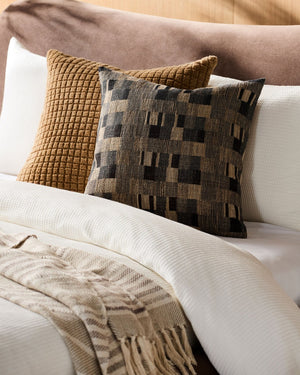Surya Marzano Handcrafted Cotton Silk Blend Square Accent Pillow Artisan Woven Decor MZN003-1818P