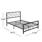 Christopher Knight Home® - Noble House - Francoise Queen-Size Geometric Platform Bed Frame