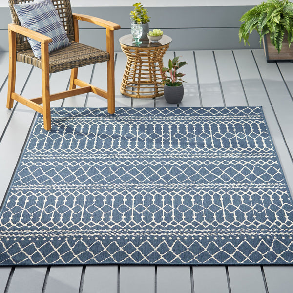 English Elm Christopher Knight Home® - 5'3"x7' Rug - Blue Polypropylene Area Rug, 100% Durable Low-Pile 4mm Handcrafted Accent for Living Room 72346.00