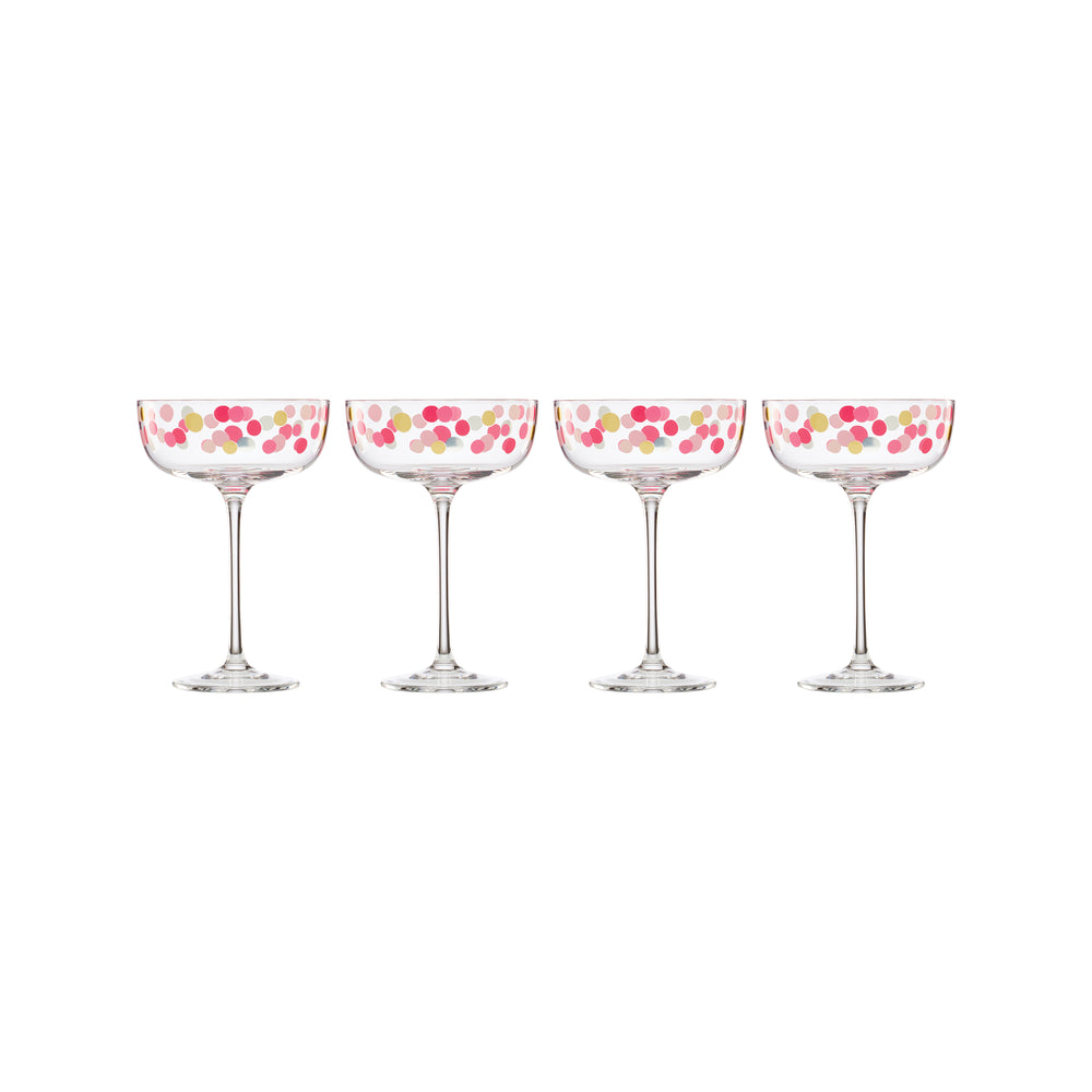 Lenox Kate Spade It's Raining Confetti Coupe Glasses, Set of 4 Pink, NO COLOR GLASS,CRYSTAL 897537