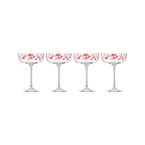 Lenox Kate Spade It's Raining Confetti Coupe Glasses, Set of 4 Pink, NO COLOR GLASS,CRYSTAL 897537