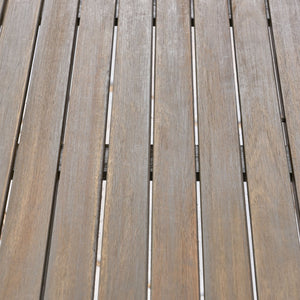 English Elm Stamford Solid Acacia Outdoor Square Dining Table Seats Four with Gray Modern Finish 63119.00GRY