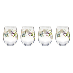 Lenox Butterfly Meadow Stemless Wine Glasses, Set of 4 Multi, NO COLOR GLASS,CRYSTAL 896701