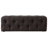 Homelegance By Top-Line Pietro Rectangular Tufted Ottoman with Casters Dark Grey Linen