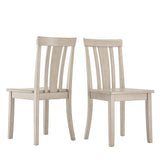 Homelegance By Top-Line Lorren Slat Back Wood Dining Chairs (Set of 2) White Rubberwood