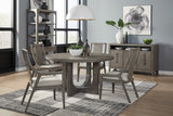 Scott Living Home Griffith Round Dining Table Gray with Light Wood Finish P367-DR-K1 Pulaski Furniture