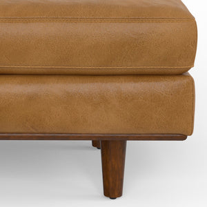 English Elm Morrison Ottoman In Sienna Genuine Leather - Handcrafted Mid-Century Elegance For Your Living Space B136P159249