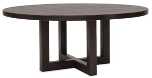 Hooker Furniture Driftwood Expandable Oak Dining Table Burnt Timber Finish Double Pedestal Seats Twelve 72.00L x 72.00W x 30.00H 6820-75203-99