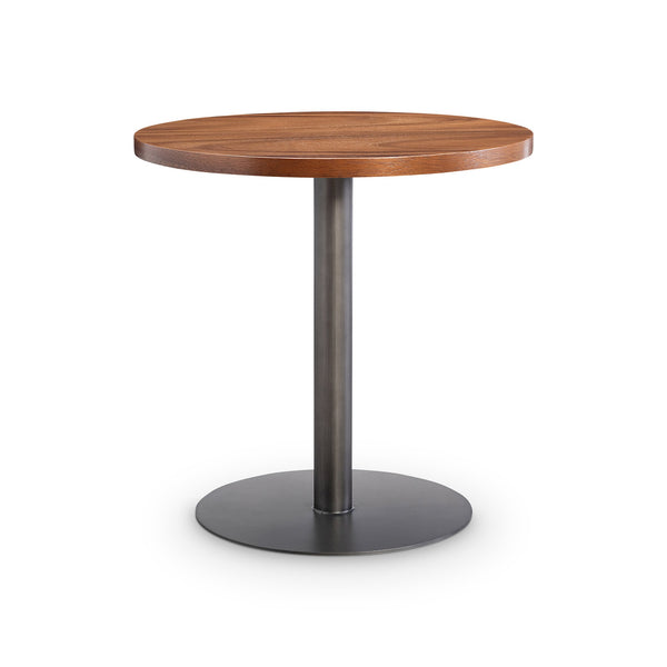 Bernhardt Bernhardt Brasea Suar Wood Round Side Table with Steel Pedestal for Modern Interiors 394124