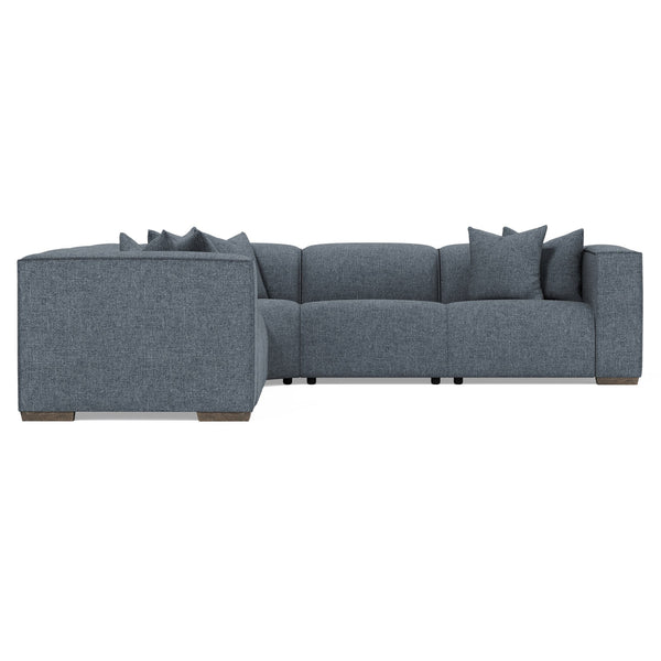 Bernhardt Bernhardt Six-Piece Power Motion Sectional With Pop-Up Headrests, Deep Seats And Tailored Stitch Detailing For Modern Comfort And Durability Blue 127" W x 127" D x 31" H K2183
