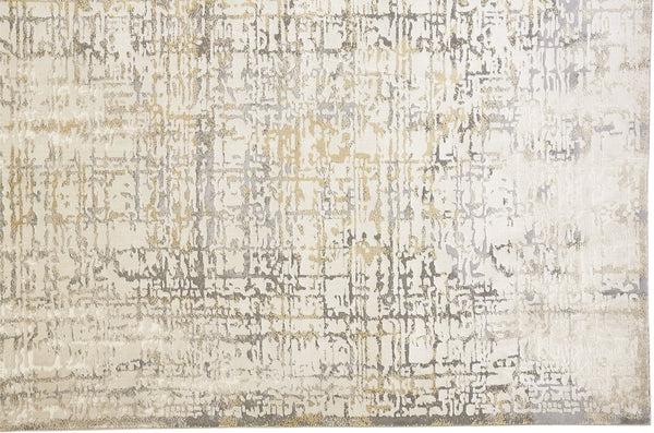 Feizy Rugs Waldor Modern High-low Pile Abstract Rug - Elegant Gold And Gray Tones For Chic Home Decor Ivory,Gray Polypropylene,Polyester 7353683fbge000h13