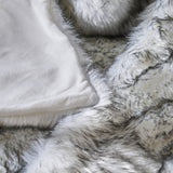 Christopher Knight Home® - Noble House - Warrin White and Grey Streak Faux Fur Throw Blanket