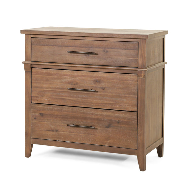 English Elm Christopher Knight Home® - Berghoff Acacia Wood 3-Drawer Dresser in Brown — Sustainable, California-Designed, Durable Storage Solution 70837.00