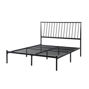 Homelegance By Top-Line Dante Metal Platform Bed with Curved Metal Headboard Black Metal