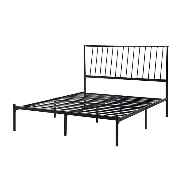 Homelegance By Top-Line Dante Metal Platform Bed with Curved Metal Headboard Black Metal