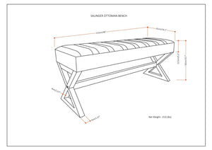 English Elm Salinger Large Ottoman Bench - Versatile Distressed Chestnut Brown Seating For Any Space B136P159215-GIGA