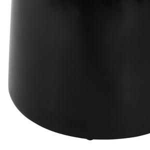 English Elm Serenita Outdoor Powder Coated Iron Pedestal Side Tables Sculptural Flared Set of Two Black 73614.00BLK