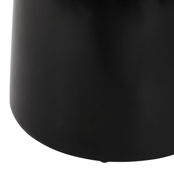 English Elm Serenita Outdoor Powder Coated Iron Pedestal Side Tables Sculptural Flared Set of Two Black 73614.00BLK