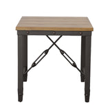 Steve Silver Ashford Industrial End Table in Brown with Simulated Plank Top and Riveted Iron - Strong and Stylish Accent Furniture