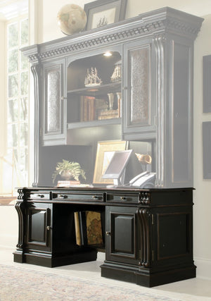 Hooker Furniture Telluride Black Cherry Computer Credenza With Patented Document-Rest Keyboard Tray & Storage 370-10-464