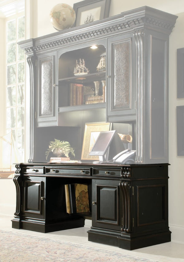Hooker Furniture Telluride Black Cherry Computer Credenza With Patented Document-Rest Keyboard Tray & Storage 370-10-464