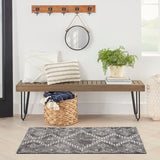 Nourison Brixton BRX01 Machine Made Loom-woven Tribal Border Indoor Only Modern & Contemporary Bohemian Rug Gray, Gray 64% Polyester,34% Cotton,2% Other 99446887061