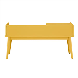 Homelegance By Top-Line Aeron 1-Drawer Cushioned Entryway Bench Yellow Rubberwood