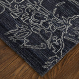 Feizy Rugs Whitton Viscose/Wool Hand Tufted Industrial Rug Black/Gray/Ivory 5' x 8'