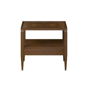 A.R.T. Furniture Eave Elegant End Table: Quartered Walnut Top With Diamond Pattern & Stylish Burnished Gold Legs Brown Material(S), Poplar And Parawood Solids,Walnut Veneer 336304-1860