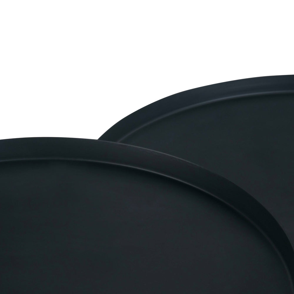 English Elm Monet - Handcrafted Metal 2-Piece Nesting Table Set In Black For Modern Industrial Elegance B136P158948