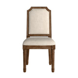 Homelegance By Top-Line Mayer Arched Linen and Wood Dining Chairs (Set of 2) Beige Rubberwood