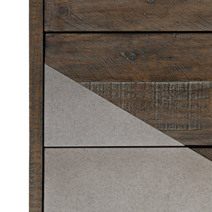 Bernhardt Bernhardt Distressed Pine Drawer Chest With Gray Mist Steel Accents, Push-To-Open Drawers, 50"W X 19"D X 32"H 303115B