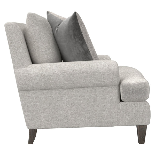 Bernhardt Bernhardt Isabella Chair — Plush Gray Transitional Lounge Seating With Rolled Arms, Exposed Wood Legs (Made-To-Order) P4612B