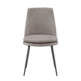 Homelegance By Top-Line Fabrizio Upholstered Dining Chairs (Set of 2) Dark Grey MDF