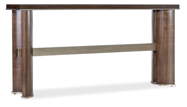 Hooker Furniture Melange Dark Walnut Console Table With Champagne Accents — Narrow 68"W 15"D 33"H Elegant Hallway Foyer Statement 628-85689-89