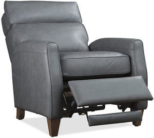 Hooker Furniture Okana Majestic Storm Cloud Power Recliner With Pop-Up Headrest, Semi-Aniline Leather, Bustle Back RC821-PH-031