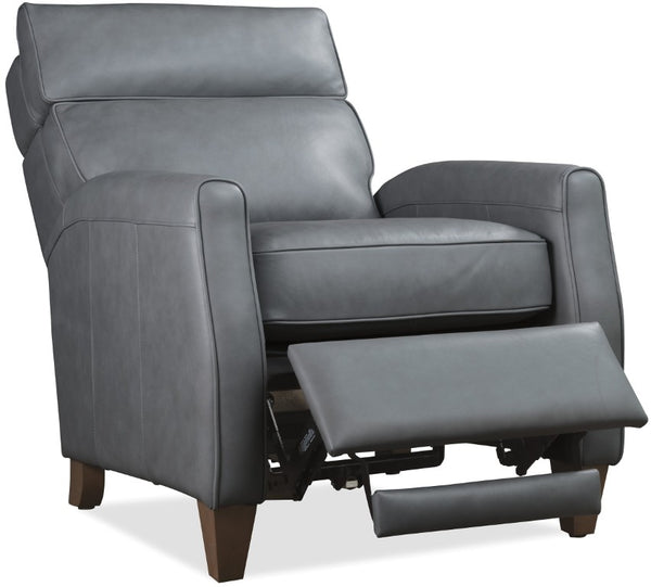 Hooker Furniture Okana Majestic Storm Cloud Power Recliner With Pop-Up Headrest, Semi-Aniline Leather, Bustle Back RC821-PH-031