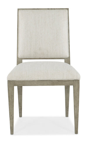 Hooker Furniture Linville Upholstered Dining Chair With Performance Fabric, Welt Trim & Smoked Wood Frame For Comfort Gray 6150-75510-85