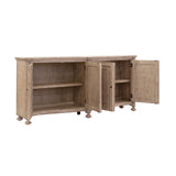 Higgins Street 4-Door Credenza Brown with Woodland Stone Finish P349300 Pulaski Furniture