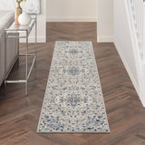 Nourison Passion PSN22 Machine Made Power-loomed Narrow Border Indoor Only Transitional Bohemian Rug Grey Beige, Grey Beige 100% Polypropylene 99446018878