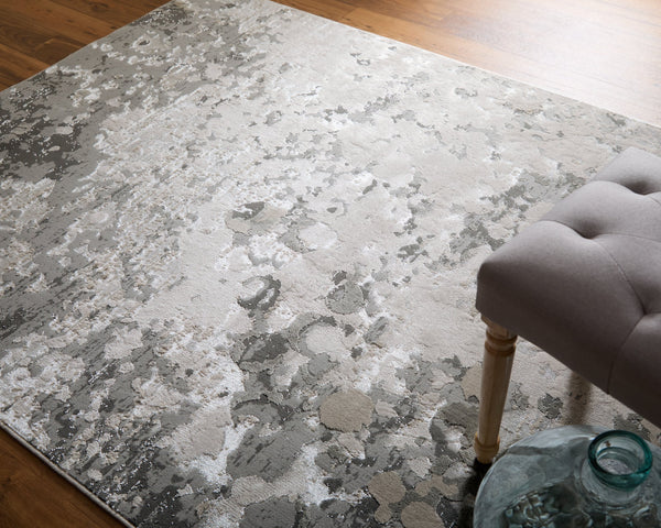 Feizy Rugs Micah Modern Abstract Area Rug - Soft Polypropylene Blend, Stain Resistant, Perfect For High Traffic Areas Silver,Gray,White Polyester,Polypropylene 6943336fslvgryj20